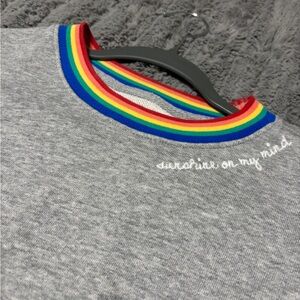 Gray Spiritual Gangster Sweatshirt with Rainbow Collar